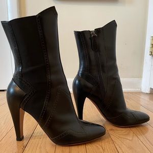 Alaia Black Leather Mid-Calf Boots